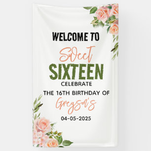 Elegante Waterverf Floral Sweet Sixteen Spandoek