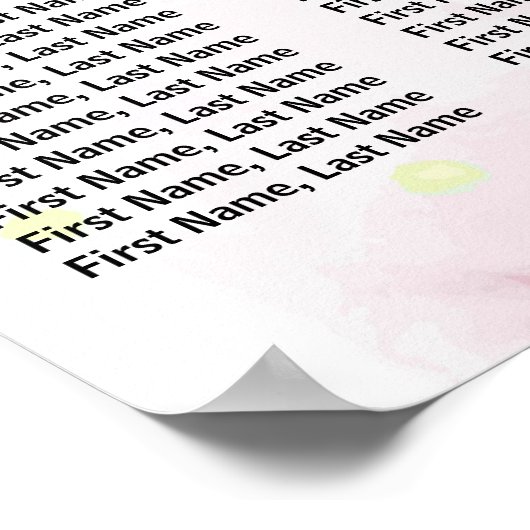 elegante waterverf-florale zitplaatsen poster (Hoek)