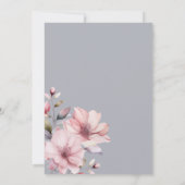 Elegante Waterverf Flower Soft Pink Vrijgezellenfe Kaart (Achterkant)