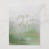 Elegante Waterverf Foliage Bruiloft Save the Date Aankondigingskaart (Voorkant)