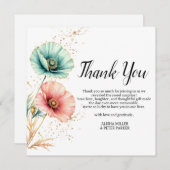 Elegante Waterverf Gender Reveal Dankjewel Card Bedankkaart (Voorkant / Achterkant)