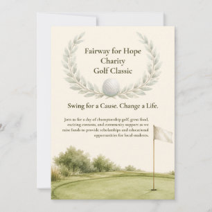 Elegante waterverf golftoernooi uitnodiging