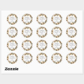 Elegante Waterverf gouden gebladerte kerst Ronde Sticker (Vel)