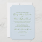 Elegante Waterverf Green Blue Stripe Wedding Kaart (Voorkant)
