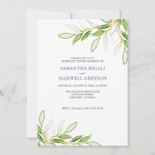 Elegante Waterverf Green Engagement Party