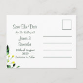 Elegante Waterverf Green Leaf | Save the date Aankondigingskaart (Achterkant)