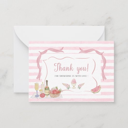 Elegante Waterverf grillige Summer Doodles baby's Notitiekaartje (Voorkant)