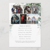 Elegante waterverf groen blijvende memorial  programma (Achterkant)