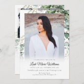 Elegante waterverf groen blijvende memorial  programma (Voorkant / Achterkant)