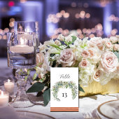 Elegante Waterverf groen bruiloft tafel nummer Kaart