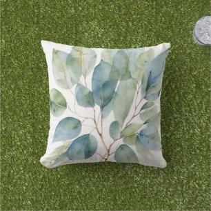 Elegante waterverf groen buitenkussen