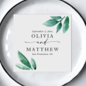 Elegante waterverf groen tuin script bruiloft servet