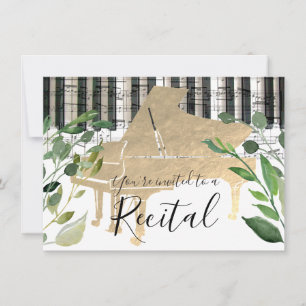 Elegante waterverf groene piano kaart