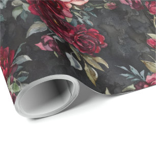 Elegante waterverf Halloween bloemen Cadeaupapier