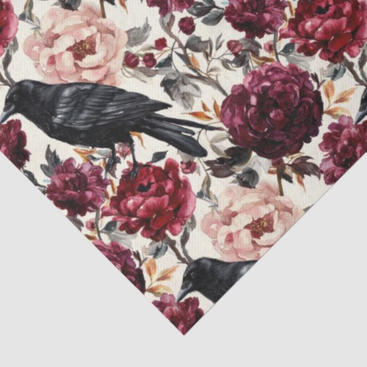 Elegante Waterverf Halloween Bloemen Tissuepapier (Detail)