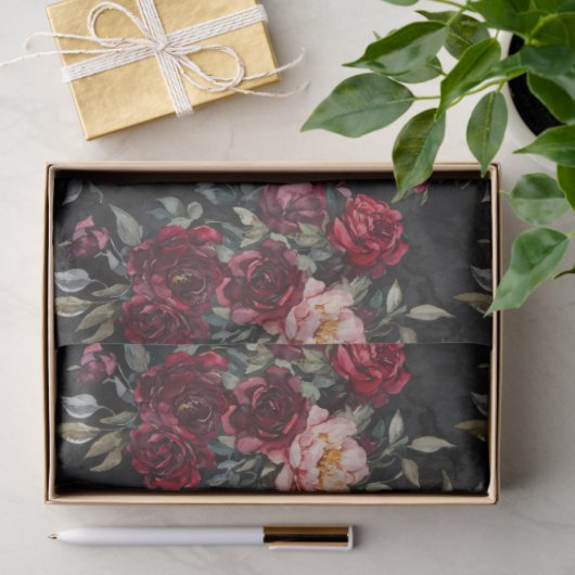 Elegante Waterverf Halloween Bloemen Tissuepapier (Geschenk)