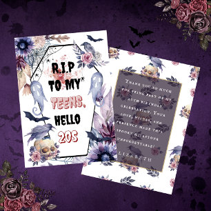 Elegante waterverf Halloween Rip 20 volwassen verj Bedankkaart