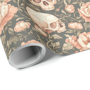 Elegante Waterverf Halloween Schedel Cadeaupapier