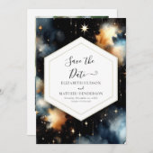 Elegante Waterverf hemelse bruiloft Save The Date (Voorkant / Achterkant)