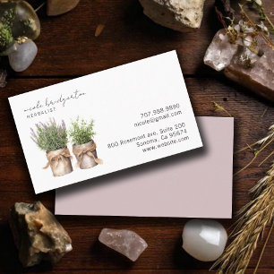 Elegante Waterverf Herbalist Planten Visitekaartje