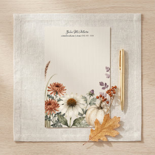 Elegante waterverf herfst bloem wit pompoen briefpapier