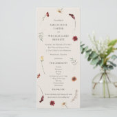 Elegante Waterverf Herfst Herfst Wildflower Weddin Programma (Staand voorkant)