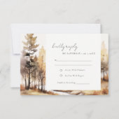 Elegante Waterverf Herfst herfstlandschap bruiloft RSVP Kaartje (Voorkant)
