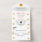 Elegante Waterverf herfst laat Boho bloemenbruilof All In One Uitnodiging (Binnen)