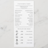 Elegante Waterverf Herfst Wilde Bloemen Bruiloft Programma (Achterkant)