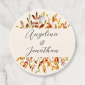 Elegante Waterverf herfstbladeren aangepaste bruil Bedankjes Labels (Voorkant)