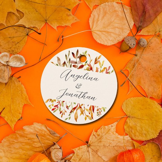 Elegante Waterverf herfstbladeren aangepaste bruil Bedankjes Labels