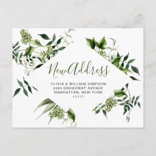 Elegante Waterverf Hop Foliage Moving Aankondiging Briefkaart