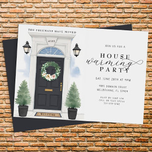 Elegante Waterverf Housewarming Party Kaart