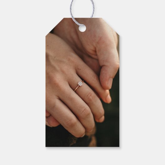 Elegante Waterverf in Ocean & Gold Bewaar onze Dat Cadeaulabel (Achterkant)