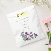 Elegante waterverf Iris bloemenscript bruiloft Bedankzakje (Gezegeld)