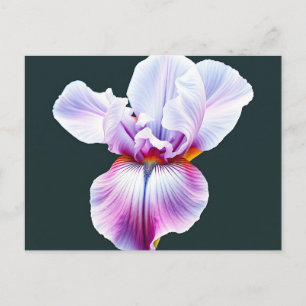 Elegante Waterverf Iris Bloom met delicate bloembl Briefkaart
