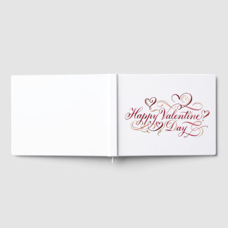 Elegante waterverf kalligrafie Gelukkig Valentijns Gastenboek
