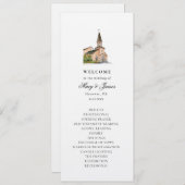 Elegante Waterverf kerk bruiloft plat programma (Voorkant / Achterkant)