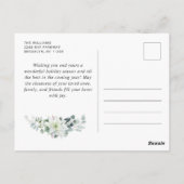 Elegante Waterverf Kerst Ornament Vakantie Briefkaart (Achterkant)