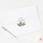 Elegante Waterverf Kerst Ronde Sticker Labels (Envelop)