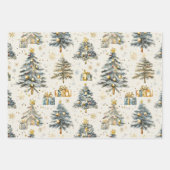Elegante Waterverf kerstbomen Inpakpapier Vel (Voorkant)