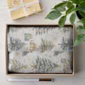 Elegante Waterverf kerstbomen Tissuepapier (Geschenk)