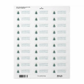Elegante Waterverf Kerstboom CUSTOM Etiket (Full Sheet)