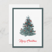 Elegante Waterverf kerstboom Feestdagenkaart (Voorkant / Achterkant)