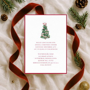 Elegante Waterverf Kerstboom Vakantiefeest Kaart