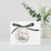 Elegante Waterverf kerstbubbel Feestdagenkaart (Staand voorkant)