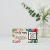 Elegante Waterverf kerstkrans bruiloft Informatiekaartje (Staand voorkant)