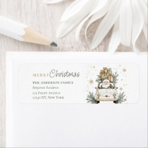 Elegante waterverf Kerstman cadeaus Kerstmis Etiket