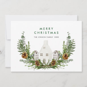 Elegante Waterverf Kerstmis Compositie Groet Feestdagenkaart