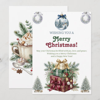 Elegante waterverf Kerstmis kerstkaart